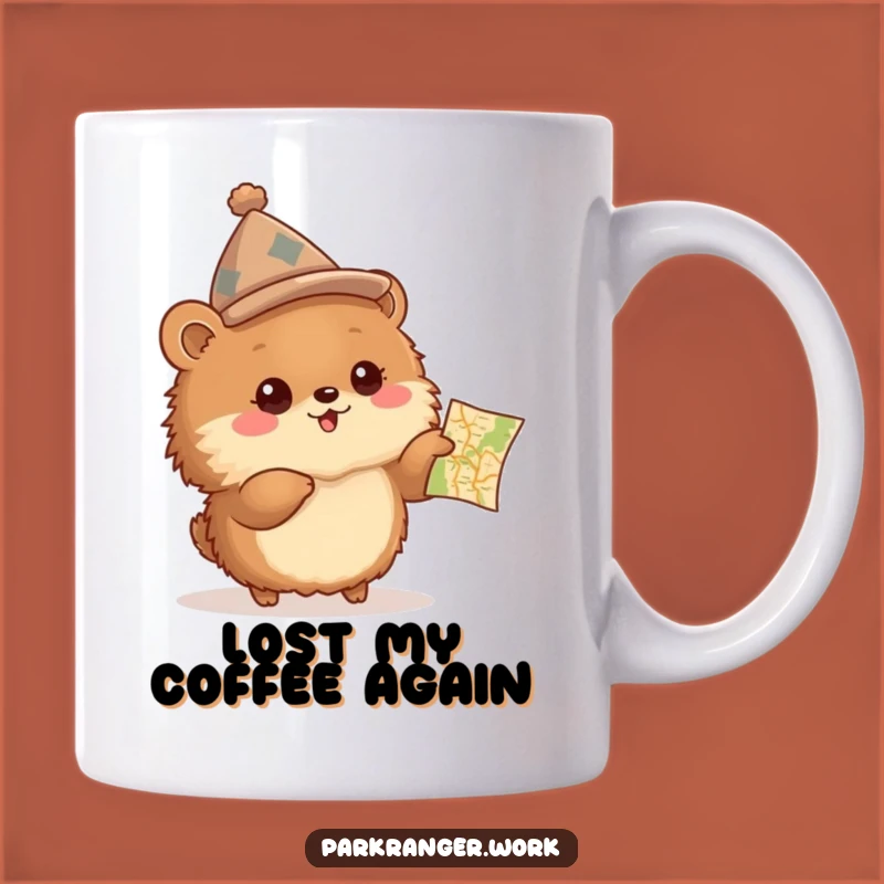 Funny Explorer Animal Mug: Adventure Map, Perfect Gift for Travelers