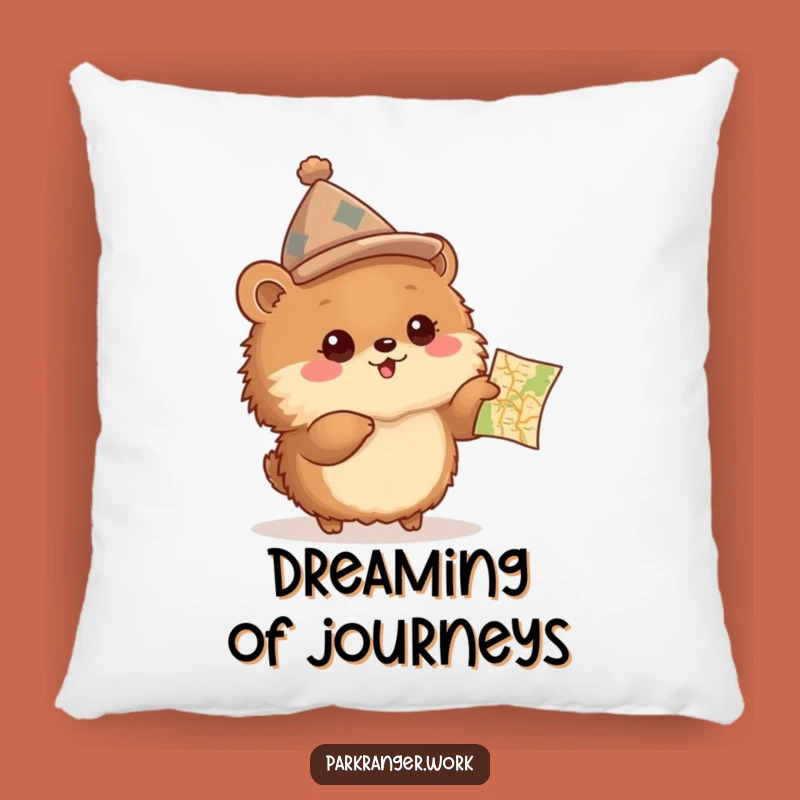 Funny Explorer Animal Pillow: Adventure Map, Perfect Cozy Gift