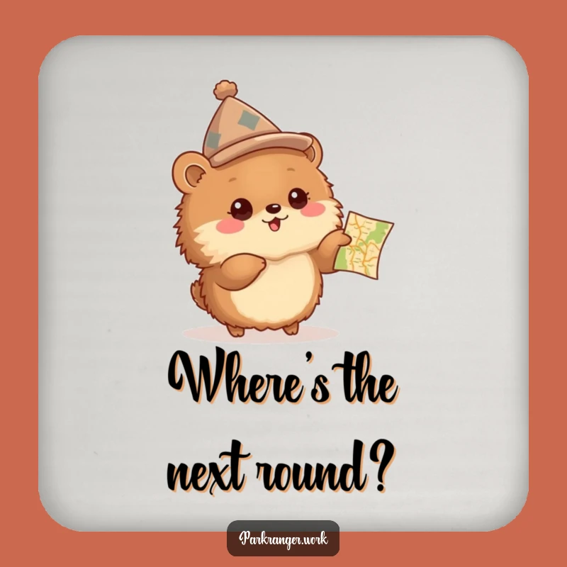 Funny Explorer Animal Coaster Set: Adventure Map, Perfect Table Gift