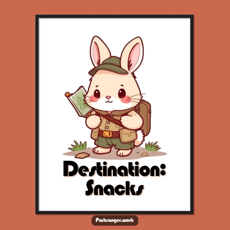Funny Bunny Ranger Poster: Determined Journey Art, Hilarious Gift