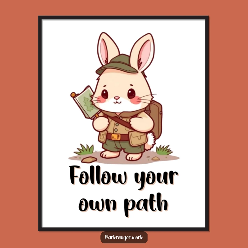 Free Printable Bunny Ranger Art - Funny Downloadable Trailblazer Gift