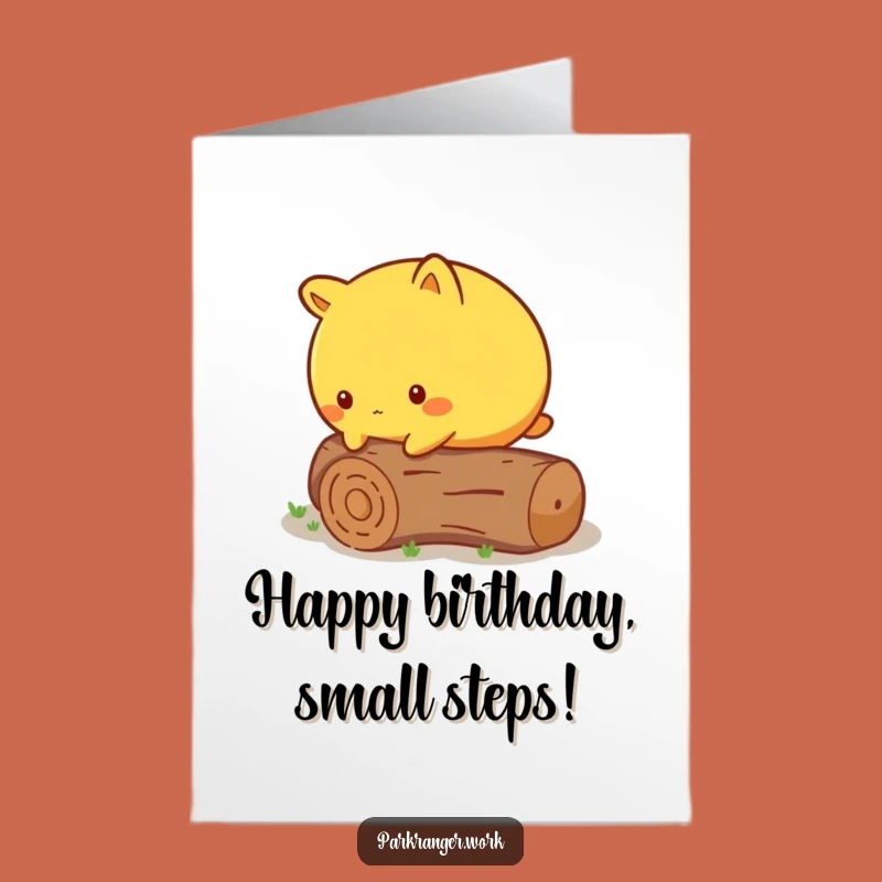 Free Printable Birthday Card: Cautious Animal Overcoming Obstacles, Humorous Downloadable