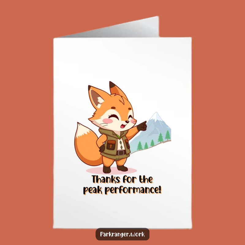 Free Printable Fox Ranger Thank You Card - Appreciative Downloadable Gift